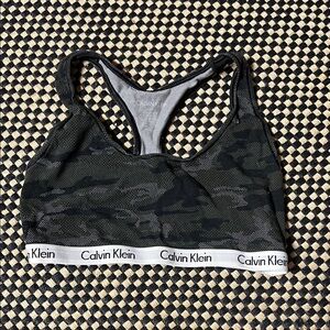Calvin Klein Black camo sports bra